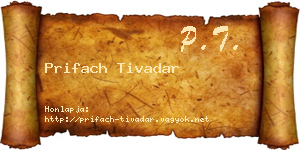 Prifach Tivadar névjegykártya